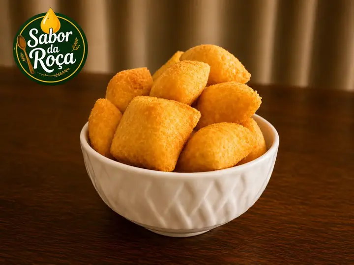 Almofadinhas de presunto e queijo da marca Salgados Sabor da Roça